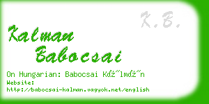 kalman babocsai business card